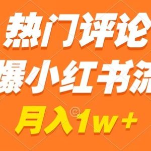 热门评论引爆小红书流量，作品制作简单，广告接到手软，月入过万不是梦