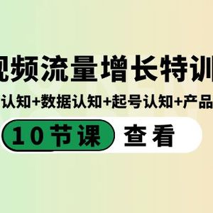 短视频流量增长特训营：流量认知+数据认知+起号认知+产品认知（10节课）