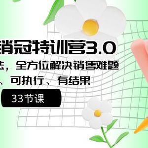 爆款！销冠特训营3.0之顺人性销售法，全方位解决销售难题、可落地、可执…