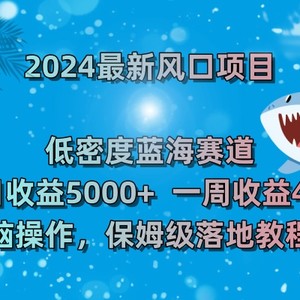 2024最新风口项目 低密度蓝海赛道，日收益5000+周收益4w+ 无脑操作，保…