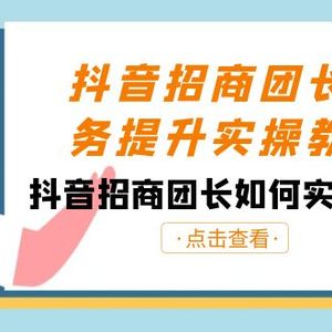 抖音-招商团长业务提升实操教程，抖音招商团长如何实现躺赚（38节）