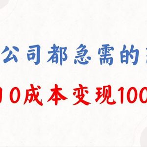 年底必做项目，每个公司都需要，今年别再错过了，0成本变现，单日收益1000