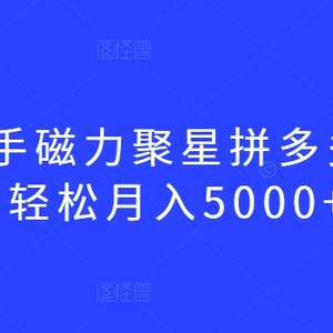 最新快手磁力聚星拼多多玩法，轻松月入5000+