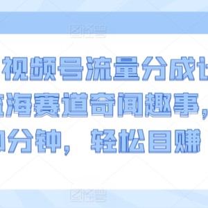 2024视频号流量分成计划，冷门监海赛道奇闻趣事，每天只需30分钟，轻松目赚 1000+