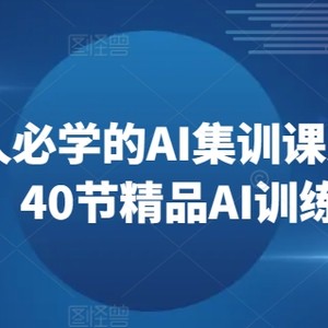 2024每人必学的AI集训课人工智能创收，40节精品AI训练课程