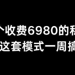 分享一个外面卖6980的私域项目三个人用这套模式一周搞了6万多