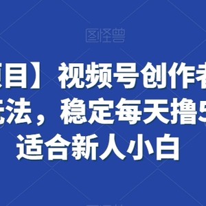 【蓝海项目】视频号创作者分成掘金最新玩法，稳定每天撸500米，适合新人小白