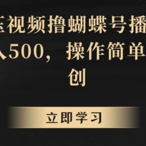 靠解压视频撸蝴蝶号播放收益，轻松日入500，操作简单，包过原创