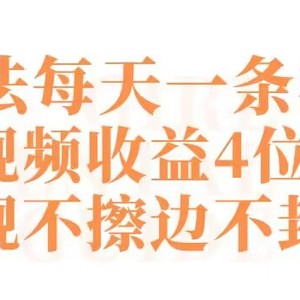 快手新玩法每天一条视频单条视频收益4位数起不违规不擦边不封号