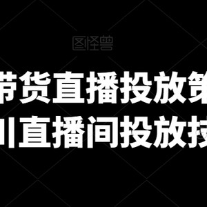 巨量千川带货直播投放策略，巨量千川直播间投放技巧