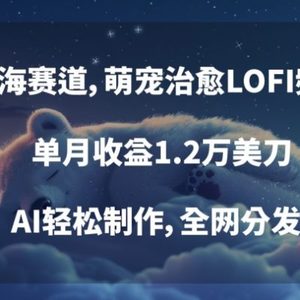 蓝海赛道，萌宠治愈LOFI频道，单月收益1.2万美刀，AI轻松制作，全网分发