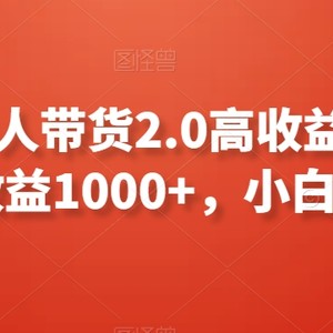 支付宝无人带货2.0高收益玩法，亲测单日收益1000+，小白必备项目