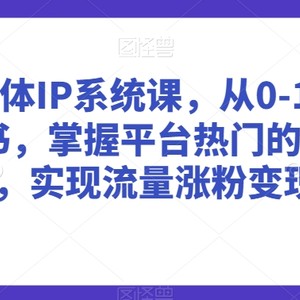 美学自媒体IP系统课，从0-1系统学习小红书，掌握平台热门的底层逻辑，实现流量涨粉变现