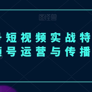 视频号短视频实战特训营，视频号运营与传播心法