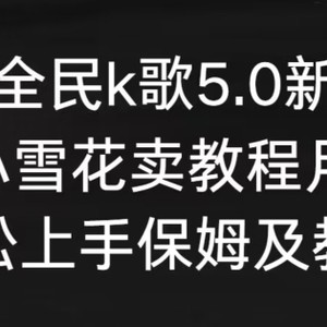 抖音全民k歌5.0新玩法，直播挂小雪花卖教程月入10万，小白轻松上手，保姆及教程来了