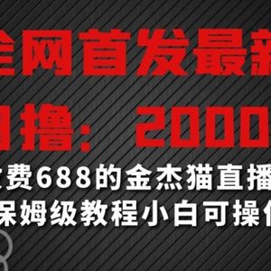 全网首发最新，日撸2000+，外面收费688的金杰猫直播间搭建，保姆级教程小白可操作