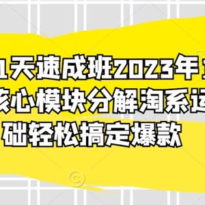 淘系运营21天速成班2023年12月完整版，10大核心模块分解淘系运营，0基础轻松搞定爆款