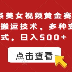 今日头条美女视频黄金赛道，最新1：1搬运技术，多种变现方式，日入500+