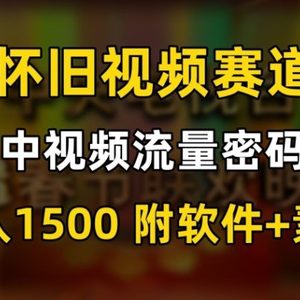 中视频流量密码，怀旧视频赛道，日1500，保姆式教学