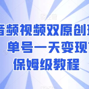 视频号音频视频双原创玩法，条条爆款，单号一天变现1000+，保姆级教程【揭秘】