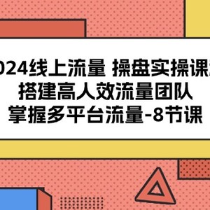 2024线上流量操盘实操课程，搭建高人效流量团队，掌握多平台流量（8节课）