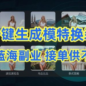 AI制作一键生成模特换装照，电商蓝海副业，接单供不应求