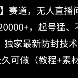 冷门赛道无人直播间点广告， 月入20000+，起号猛不死号，独 家最新防封技术