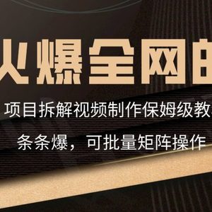 火爆全网的项目拆解类视频如何制作，条条爆，保姆级教程