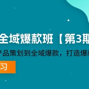 货品IP全域爆款班【第3期】赛道选择、产品策划到全域爆款，打造爆款货品IP