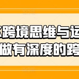 TIKTOK跨境思维与运营实操课，只做有深度的跨境知识