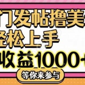 冷门发帖撸美金项目，月收益1000+美金，简单无脑，干就完了【揭秘】