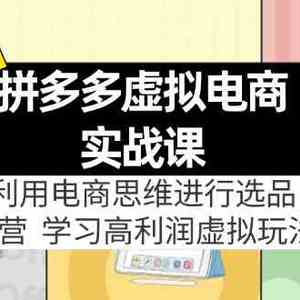 拼多多虚拟资源实战玩法：电商思维进行选品+运营，玩赚高利润虚拟产品！