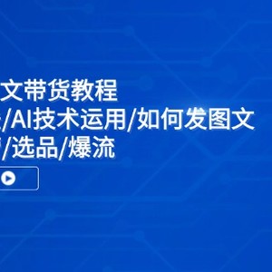 抖音AI图文带货教程：核心算法/AI技术运用/如何发图文/账号运营/选品/爆流