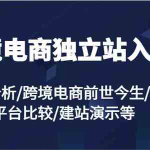 跨境电商独立站入门课：趋势分析/跨境电商前世今生/选品流程/多平台比较/建站演示等