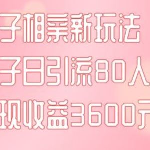 同城搭子相亲新玩法一篇帖子引流80人当日变现3600元(项目教程+实操教程)【揭秘】