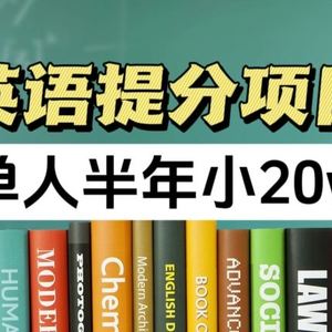 英语提分项目，100%正规项目，单人半年小 20w