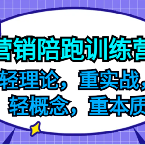 营销陪跑训练营，轻理论，重实战，轻概念，重本质，适合中小企业和初创企业的老板