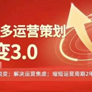 2024-2025拼多多运营策略蜕变3.0，0~1完美蜕变，解决信息焦虑