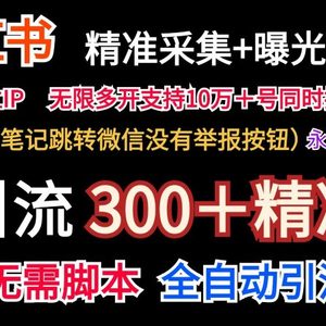 小红薯精准采集＋无限曝光＋真实笔记跳转微信，永不屏蔽（日引300＋精准粉）