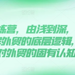 出口外贸夏令营，由浅入深，学得很极快，拆卸外贸的底层思维，摆脱您对外贸的固有认知