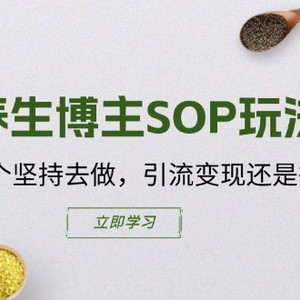 健康养生时尚博主SOP游戏玩法，按这个坚持去做，引流变现或是轻轻松松的