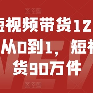 抖音小视频卖货12.0，14个月从0到1，短视频卖货90千件