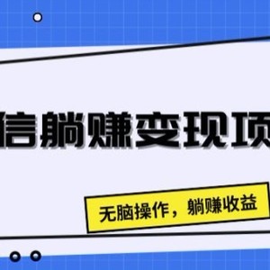 手机微信躺着赚钱转现新项目，没脑子实际操作，躺着赚钱盈利