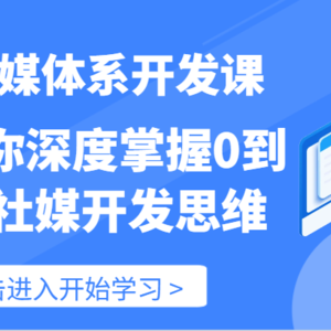 AI社交媒体管理体系开发设计课-帮助自己深层把握0到N的社交媒体开发思维（89节）