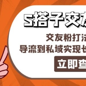 某收费标准888-S搭子交朋友引流方法，交朋友粉玩法 sop，引流到公域实现长期高抛低吸