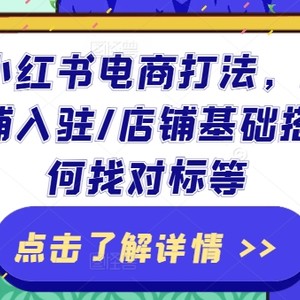 2024小红书电商玩法，店前提前准备/店铺入驻/店面基本构建/怎么找对比等