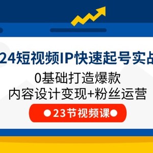 2024小视频IP迅速养号实战演练课，0基本推出爆款设计思路转现 粉丝营销(23节)