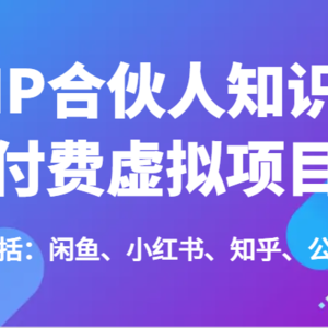 IP合作伙伴社交电商虚拟资源项目，包含：闲鱼平台、小红书的、知乎问答、公众号等（51节）