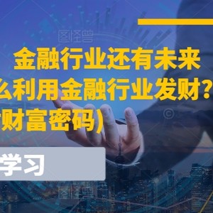 某付费文章：金融业还有希望吗?平常人怎样利用金融业发家致富?(附财富密码)