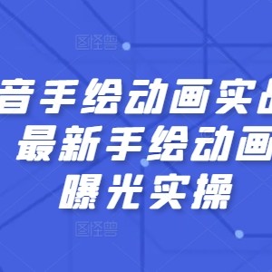 抖音视频手绘动画实战演练课程内容，全新手绘动画一定曝出实际操作